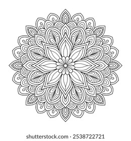 Outline Mandala for Coloring Book Page. Oriental Mandala vector. Mandala Coloring book line art vector illustration.