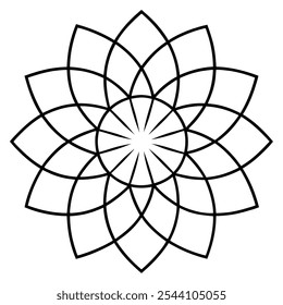 Outline Mandala for Coloring Book Page. Oriental Mandala vector. Mandala Coloring book line art vector illustration. Vector abstract mandala pattern.