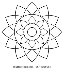 Outline Mandala for Coloring Book Page. Oriental Mandala vector. Mandala Coloring book line art vector illustration. Vector abstract mandala pattern.