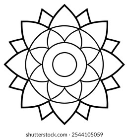 Outline Mandala for Coloring Book Page. Oriental Mandala vector. Mandala Coloring book line art vector illustration. Vector abstract mandala pattern.