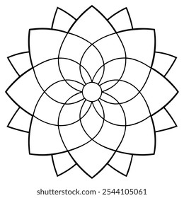 Outline Mandala for Coloring Book Page. Oriental Mandala vector. Mandala Coloring book line art vector illustration. Vector abstract mandala pattern.