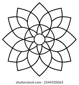 Outline Mandala for Coloring Book Page. Oriental Mandala vector. Mandala Coloring book line art vector illustration. Vector abstract mandala pattern.