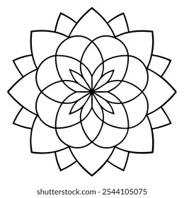 Outline Mandala for Coloring Book Page. Oriental Mandala vector. Mandala Coloring book line art vector illustration. Vector abstract mandala pattern.