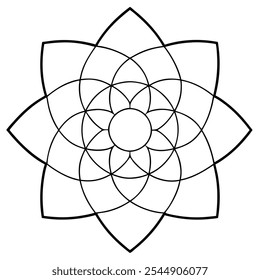 Outline Mandala for Coloring Book Page. Oriental Mandala vector. Mandala Coloring book line art vector illustration. Vector abstract mandala pattern. Hand drawn doodle mandalas coloring book.