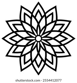 Outline Mandala for Coloring Book Page. Oriental Mandala vector. Mandala Coloring book line art vector illustration. Vector abstract mandala pattern. Hand drawn doodle mandalas coloring book.