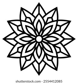 Outline Mandala for Coloring Book Page. Oriental Mandala vector. Mandala Coloring book line art vector illustration. Vector abstract mandala pattern. Hand drawn doodle mandalas coloring book.