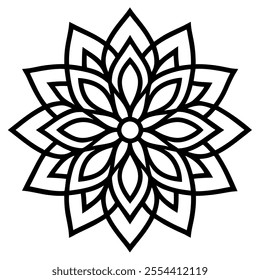 Outline Mandala for Coloring Book Page. Oriental Mandala vector. Mandala Coloring book line art vector illustration. Vector abstract mandala pattern. Hand drawn doodle mandalas coloring book.