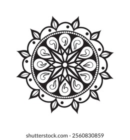 Outline Mandala for Coloring Book Page. Oriental Mandala vector. Mandala Coloring book line art vector illustration. Vector abstract mandala