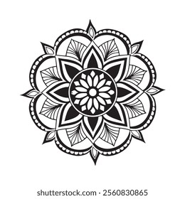 Outline Mandala for Coloring Book Page. Oriental Mandala vector. Mandala Coloring book line art vector illustration. Vector abstract mandala