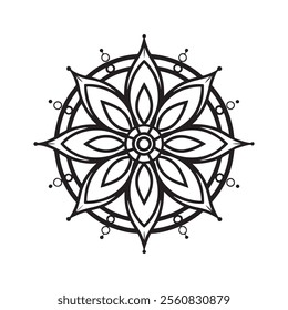 Outline Mandala for Coloring Book Page. Oriental Mandala vector. Mandala Coloring book line art vector illustration. Vector abstract mandala