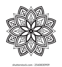 Outline Mandala for Coloring Book Page. Oriental Mandala vector. Mandala Coloring book line art vector illustration. Vector abstract mandala