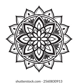 Outline Mandala for Coloring Book Page. Oriental Mandala vector. Mandala Coloring book line art vector illustration. Vector abstract mandala