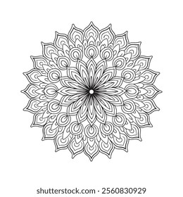 Outline Mandala for Coloring Book Page. Oriental Mandala vector. Mandala Coloring book line art vector illustration. Vector abstract mandala