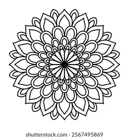 Outline Mandala for Coloring Book Page. Oriental Mandala vector. Mandala Coloring book line art vector illustration. Vector mandala pattern