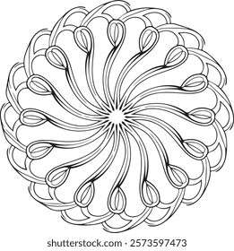 Outline Mandala for Coloring Book Page. Easy Oriental Mandala vector. Mandala Coloring book line art vector illustration. Vector abstract