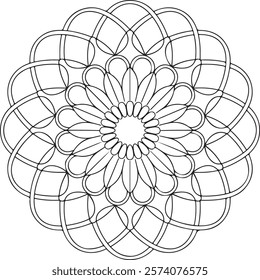 Outline Mandala for Coloring Book Page. Oriental Mandala vector. Mandala Coloring book line art vector illustration. Vector abstract mandala pattern.
