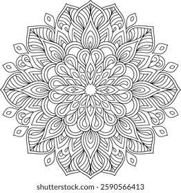 Outline Mandala for Coloring Book Page. Oriental Mandala vector. Mandala Coloring book line art vector illustration. Vector abstract mandala