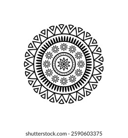 Outline Mandala for Coloring Book Page. Vector abstract mandala pattern. Hand drawn doodle mandalas coloring book. Editable