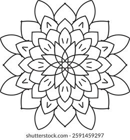 Outline Mandala for Coloring Book Page. Oriental Mandala vector. Mandala Coloring book line art vector illustration. Vector abstract mandala pattern.