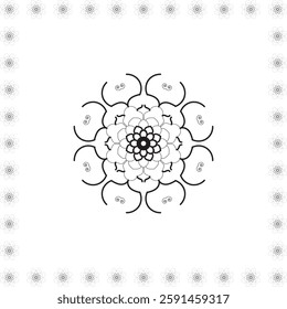 Outline Mandala for Coloring Book Page. Oriental Mandala vector. Mandala Coloring book line art vector illustration. Vector abstract mandala pattern.