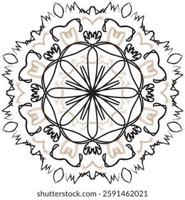 Outline Mandala for Coloring Book Page. Oriental Mandala vector. Mandala Coloring book line art vector illustration. Vector abstract mandala pattern. Hand drawn doodle mandalas coloring book.