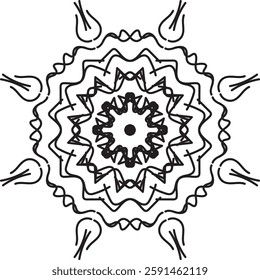 Outline Mandala for Coloring Book Page. Oriental Mandala vector. Mandala Coloring book line art vector illustration. Vector abstract mandala pattern. Hand drawn doodle mandalas coloring book.