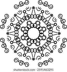 Outline Mandala for Coloring Book Page. Oriental Mandala vector. Mandala Coloring book line art vector illustration. Vector abstract mandala pattern. Hand drawn doodle mandalas coloring book.