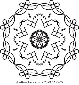 Outline Mandala for Coloring Book Page. Oriental Mandala vector. Mandala Coloring book line art vector illustration. Vector abstract mandala pattern. Hand drawn doodle mandalas coloring book.