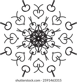 Outline Mandala for Coloring Book Page. Oriental Mandala vector. Mandala Coloring book line art vector illustration. Vector abstract mandala pattern. Hand drawn doodle mandalas coloring book.