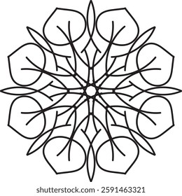 Outline Mandala for Coloring Book Page. Oriental Mandala vector. Mandala Coloring book line art vector illustration. Vector abstract mandala pattern. Hand drawn doodle mandalas coloring book.
