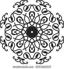 Outline Mandala for Coloring Book Page. Oriental Mandala vector. Mandala Coloring book line art vector illustration. Vector abstract mandala pattern. Hand drawn doodle mandalas coloring book.