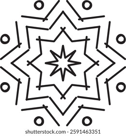 Outline Mandala for Coloring Book Page. Oriental Mandala vector. Mandala Coloring book line art vector illustration. Vector abstract mandala pattern. Hand drawn doodle mandalas coloring book.