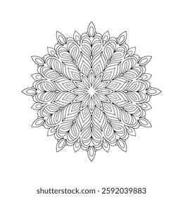 Outline Mandala for Coloring Book Page. Oriental Mandala vector. Mandala Coloring book line art vector illustration. Vector abstract mandala pattern.