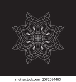 Outline Mandala for Coloring Book Page. Oriental Mandala vector. Mandala Coloring book line art vector illustration. Vector abstract mandala pattern. Hand drawn doodle mandalas coloring book