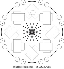 Outline Mandala for Coloring Book Page. Oriental Mandala vector. Mandala Coloring book line art vector illustration. Vector abstract mandala pattern. Hand drawn doodle mandalas coloring book.