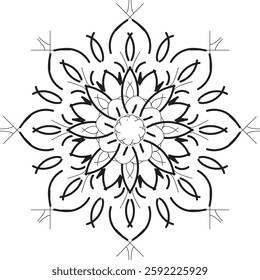 Outline Mandala for Coloring Book Page. Oriental Mandala vector. Mandala Coloring book line art vector illustration. Vector abstract mandala pattern. Hand drawn doodle mandalas coloring book