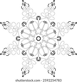 Outline Mandala for Coloring Book Page. Oriental Mandala vector. Mandala Coloring book line art vector illustration. Vector abstract mandala pattern.