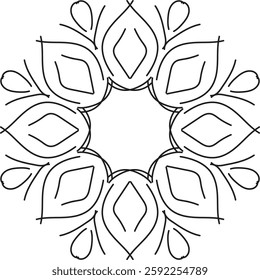 Outline Mandala for Coloring Book Page. Oriental Mandala vector. Mandala Coloring book line art vector illustration. Vector abstract mandala pattern.