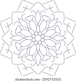 Outline Mandala for Coloring Book Page. Oriental Mandala vector. Mandala Coloring book line art vector illustration. Vector abstract mandala pattern.