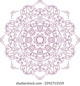 Outline Mandala for Coloring Book Page. Oriental Mandala vector. Mandala Coloring book line art vector illustration. Vector abstract mandala pattern.