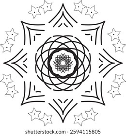 Outline Mandala for Coloring Book Page. Oriental Mandala vector. Mandala Coloring book line art vector illustration. Vector abstract mandala pattern. Hand drawn doodle mandalas coloring book.