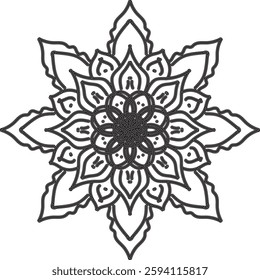 Outline Mandala for Coloring Book Page. Oriental Mandala vector. Mandala Coloring book line art vector illustration. Vector abstract mandala pattern. Hand drawn doodle mandalas coloring book.