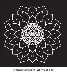 Outline Mandala for Coloring Book Page. Oriental Mandala vector. Mandala Coloring book line art vector illustration. Vector abstract mandala pattern. Hand drawn doodle mandalas coloring book.