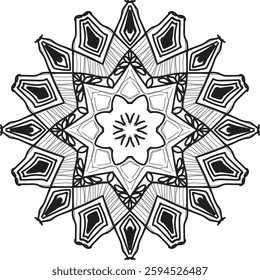 Outline Mandala for Coloring Book Page. Oriental Mandala vector. Mandala Coloring book line art vector illustration. Vector abstract mandala pattern.