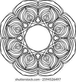 Outline Mandala for Coloring Book Page. Oriental Mandala vector. Mandala Coloring book line art vector illustration. Vector abstract mandala pattern.