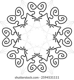 Outline Mandala for Coloring Book Page. Oriental Mandala vector. Mandala Coloring book line art vector illustration.
