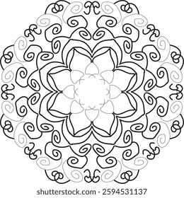 Outline Mandala for Coloring Book Page. Oriental Mandala vector. Mandala Coloring book line art vector illustration.