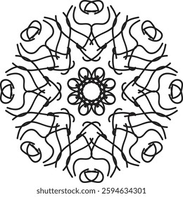 Outline Mandala for Coloring Book Page. Oriental Mandala vector. Mandala Coloring book line art vector illustration. Vector abstract mandala pattern