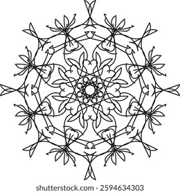 Outline Mandala for Coloring Book Page. Oriental Mandala vector. Mandala Coloring book line art vector illustration. Vector abstract mandala pattern