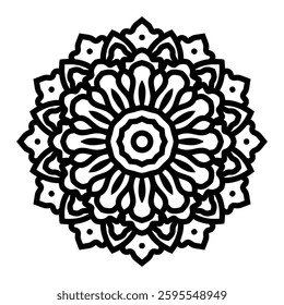 Outline Mandala for Coloring Book Page. Oriental Mandala. Mandala Coloring book line art illustration. abstract mandala pattern. Hand drawn doodle mandalas coloring book.